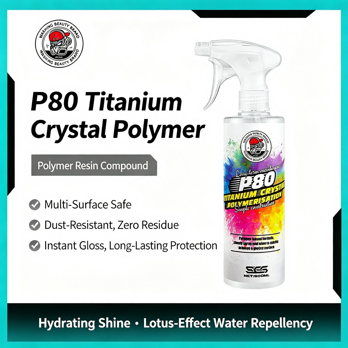 SGG P80 Titanium Crystal Polymer Coating 500ml | Spray-On Paint Sealant for Cars